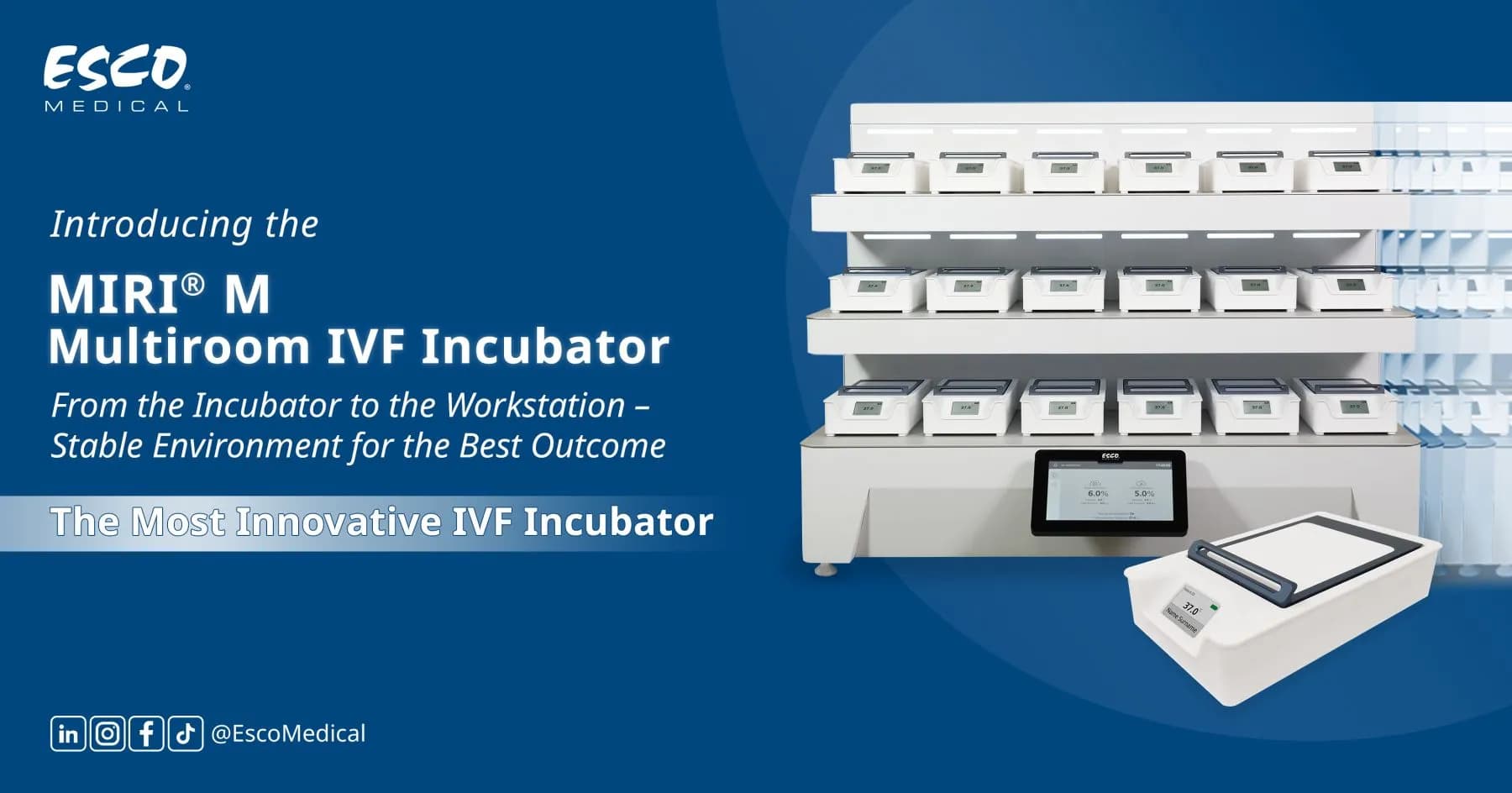 Introducing the MIRI® M Multiroom IVF Incubator: One Patient, One Chamber. Recreating life’s earliest home.